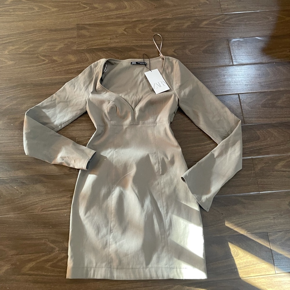 Zara tan slimming fitting dress